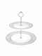 Oriana Ferelli Porcelain Dessert Tower Stand with 2 Tiers Classic Stripes 17310/S Black Ø27cm