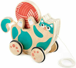 Hape Slide Toy Roll Rattle Kitten made of Wood for 12++ Months