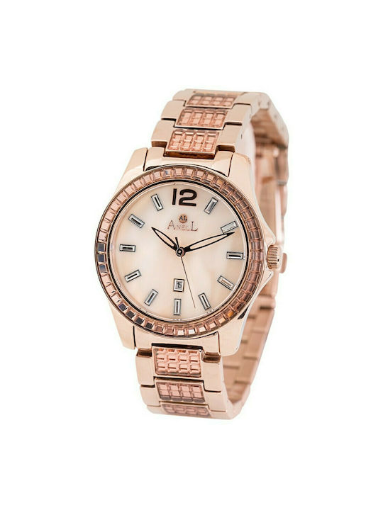 Anell Uhr mit Rose Gold Metallarmband