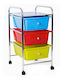 Storage Drawer Multi-Functional Metal Trolley With 15 Plastic Drawers Made of Metal and Plastic M33xP39xH65cm