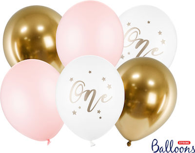 Set of 6 Balloons Latex Pink Birthday-Celebration 30cm