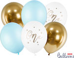 Set 6 Ballons Latex Blau Geburtstagsfeier 30cm