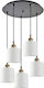 Home Lighting Pendant Suspension for 5 Bulbs E27 White