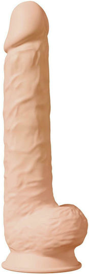 Dream Toys Real Love Dual Density XXL Dildo Ρεαλιστικό Dildo με Όρχεις και Βεντούζα Flesh 38cm