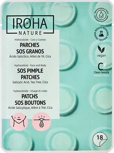 Iroha Nature SOS Pimple Patches Patches Προσώπου για Καθαρισμό Με Centella Asiatica 18τμχ