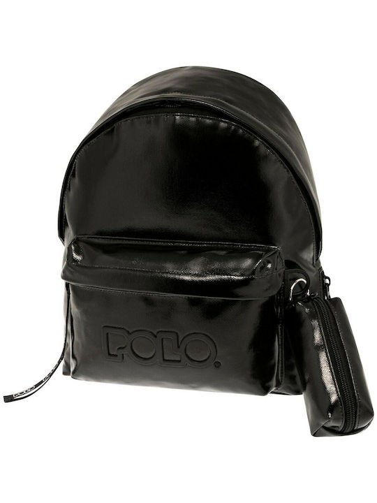 Polo Mini Vinyl School Bag Backpack Kindergarten in Black color 7lt 2022