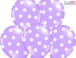 Balloons Purple polka dots 30cm 6pcs.