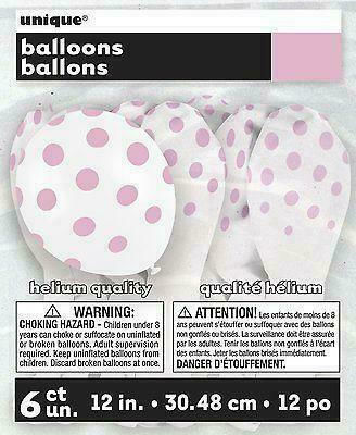 Balloons white with pink polka dots 6pcs.