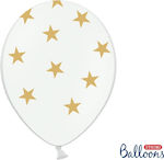 Μπαλόνι Λευκό με Χρυσά Αστέρια 5τεμ. 30εκ.