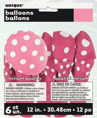 Pink polka dot balloons 6pcs.