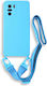 Bodycell Back Cover Σιλικόνης με Λουράκι Light Blue (Poco F3 / Mi 11i)