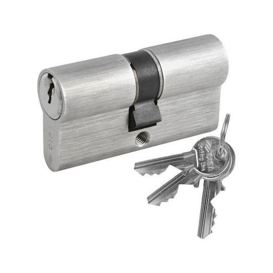 Cisa Κύλινδρος Κλειδαριάς 08010 60mm (27-33) με 3 Κλειδιά Ασημί