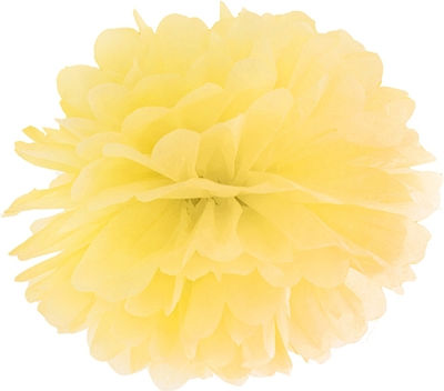 Fluffy Pom Pom Yellow. 25cm.