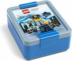 Lego City Kids Lunch Plastic Box 1lt Light Blue