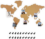 Bakaji Cork Notice Board Sticker in World Map Shape with Pins 150x80cm