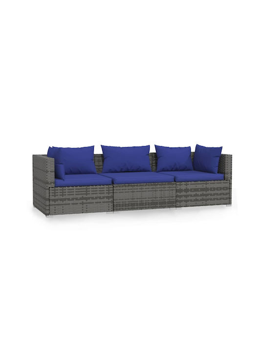 Tree-Seater Sofa Outdoor Rattan with Pillows 70x70x60.5cm