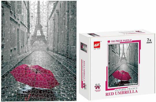 Red Umbrella Paris Puzzle 2D 500 Pieces