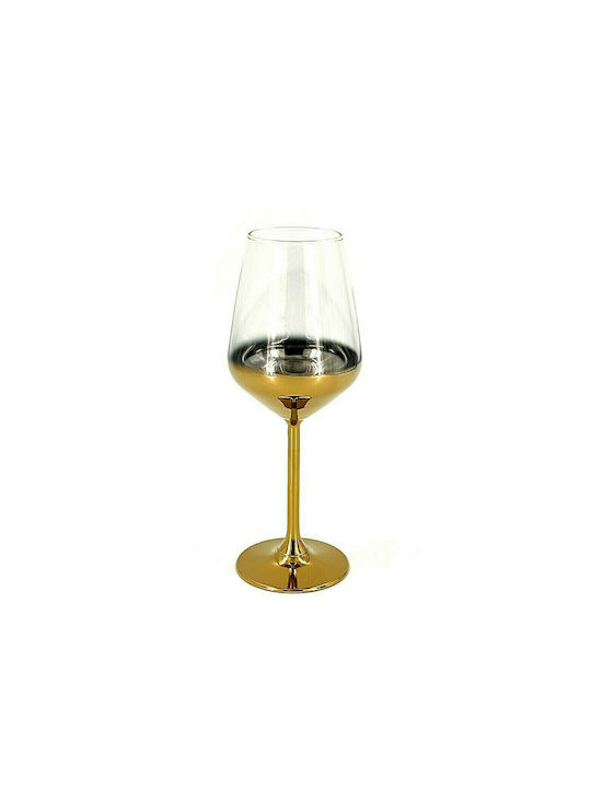 Bohemia Firenze Glas für Weißwein aus Kristall Gold-Clear Kelch 1Stück