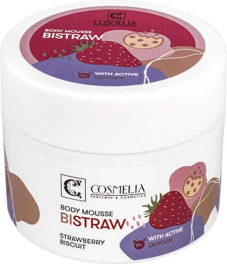Cosmelia Bistraw Strawberry Biscuit Moisturizing Mousse Body for All Skin Types 200ml
