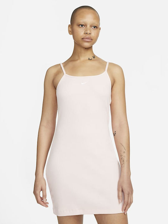 Nike Sportswear Essential Mini Καλοκαιρινό All Day Φόρεμα με Τιράντα Ροζ
