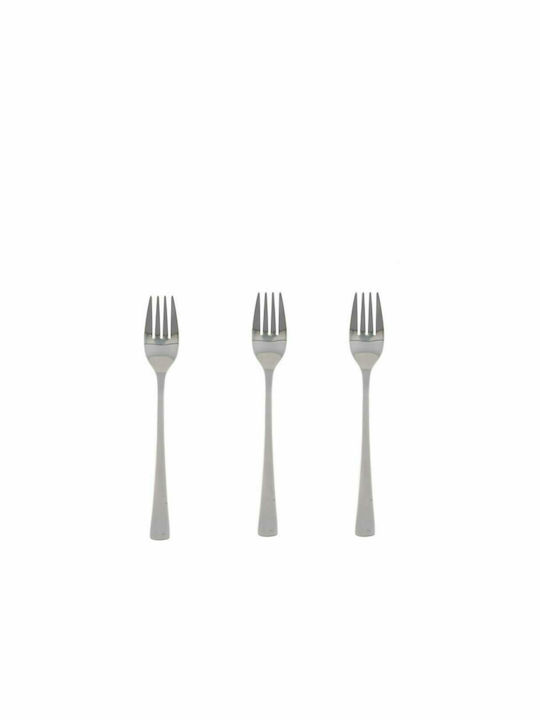 Alpina Appliances Σετ Πιρούνια Φαγητού Ανοξείδωτα Ασημί 19.5cm 3τμχ