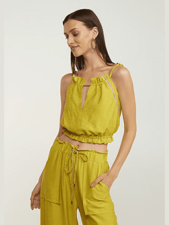 Lynne Summer Women's Blouse Sleeveless Yellow