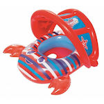 Bestway Kinder Schwimmtrainer Swimtrainer mit Durchmesser 86cm und Sonnenschutz für 6 Monate bis 2 Jahre Rot Crab