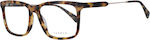 Sandro Plastic Eyeglass Frame Brown Tortoise SD1009 206