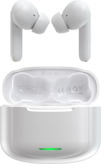 Devia Star E1 In ear Bluetooth хендсфри Слушалки с Кутийка за Зареждане Бял