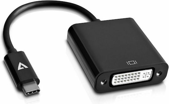 V7 Μετατροπέας USB-C male σε DVI-I female 1τμχ V7UCDVI-BLK-1E