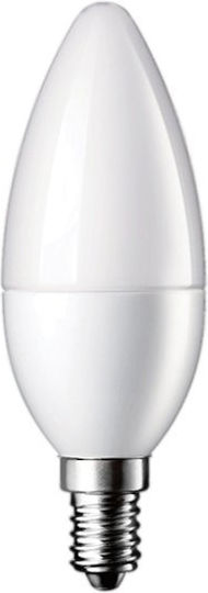 Braytron Λάμπα LED 6.5W για Ντουί E14 και Σχήμα C37 Θερμό Λευκό 560lm