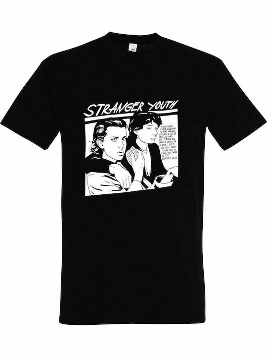 Unisex-T-Shirt, "Stranger Things, Stranger Youth", Schwarz