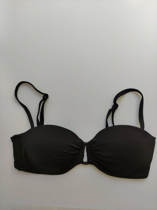 Strapless Bikini Top B Cup με Ενίσχυση Μαύρο