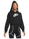 Nike Women's Cropped Hooded Fleece Sweatshirt Black