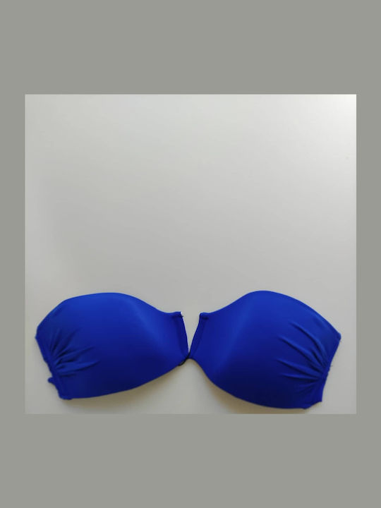 Strapless Bikini Top με Ενίσχυση Μπλε