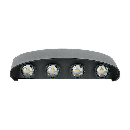 V-TAC Wall-Mounted Outdoor Ceiling Light LED IP65 7W with Warm White Light Double Beam 22x4.8x9εκ.