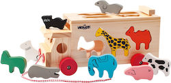 Woody Toys Formsortierspielzeug Όχημα με Σφηνώματα Ζωάκια aus Holz für 24++ Monate