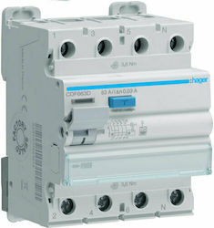 Hager Phasenrelais Leckage der Erde 4x63A 400V