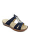 Anatomic Women's Leather Platform Wedge Sandals Blue