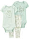 Carter's Set Babystrampler Kurzärmelig mit Hose Hellblau 3Stück