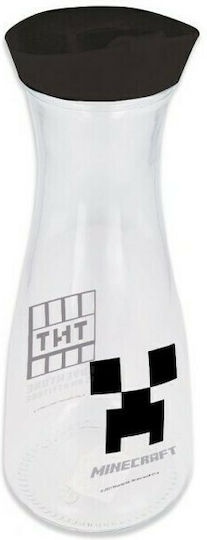 Stor Glass Water Bottle with Screw Cap Minecraft Young Adult Transparent 1000ml BOMC