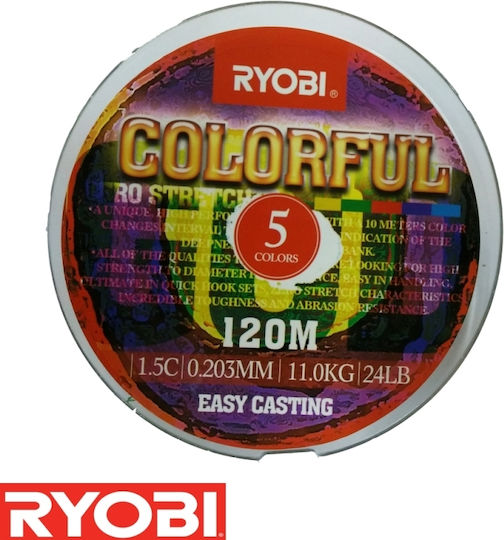 Ryobi Colorful Νήμα Ψαρέματος 120m / 0.203mm