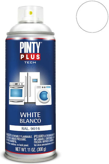 Pinty Plus Σπρέι Βαφής Tech Οικιακών Συσκευών Λευκό RAL 9016 400ml