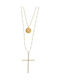 Visetti Women's Cross from Gold Plated Steel with Chain