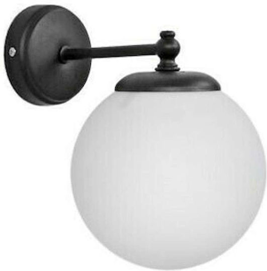 Heronia GL-600/AP Klassisch Leuchte Wand mit Fassung E27 Schwarz 15x15cm