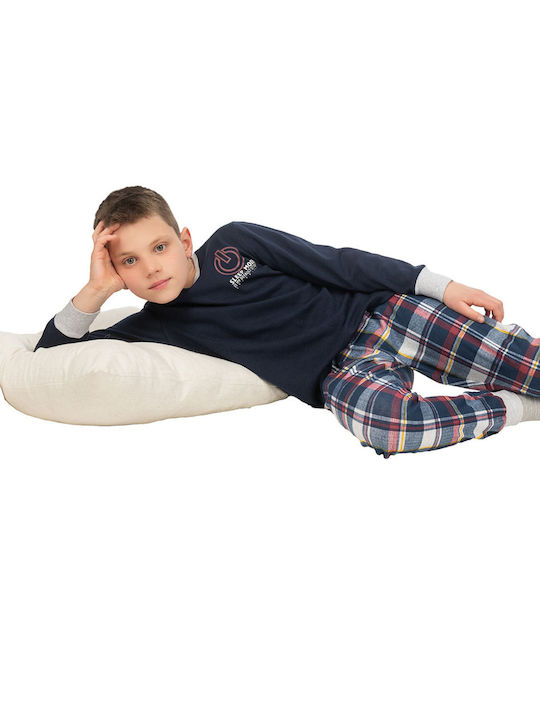 Energiers Pijama pentru copii De iarnă De bumbac Albastru marin