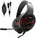 Komc M4 Over Ear Gaming Headset με σύνδεση USB Κόκκινο