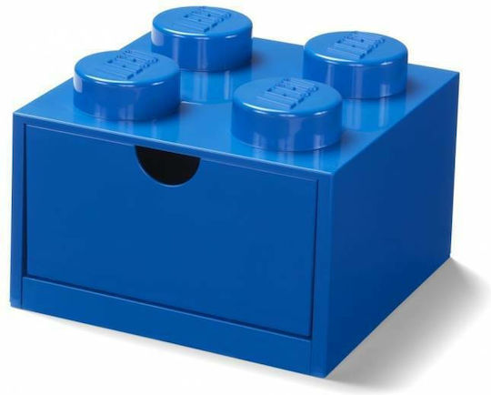 LEGO Детска кутия за съхранение от пластмаса 4 Knobs Син 15x15x11см 1бр