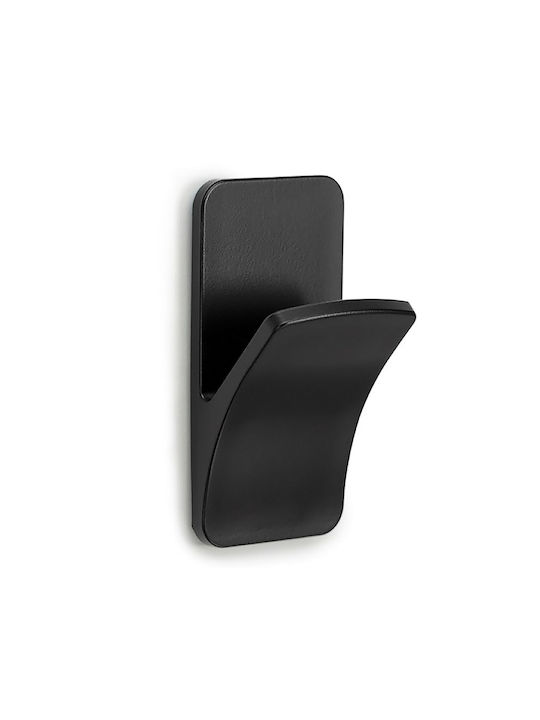 Inofix Άγκιστρο Μπάνιου Μονό με Αυτοκόλλητο ​3x6cm Μαύρο