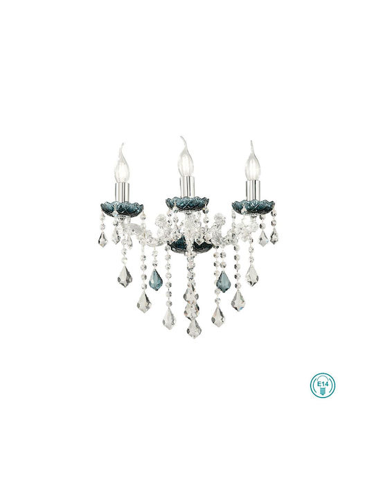 Ondaluce Damasco Classic Lamp Wall with Socket E14 Green 35x30cm